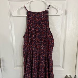 Forever 21 dress red and blue pattern racer back with tie